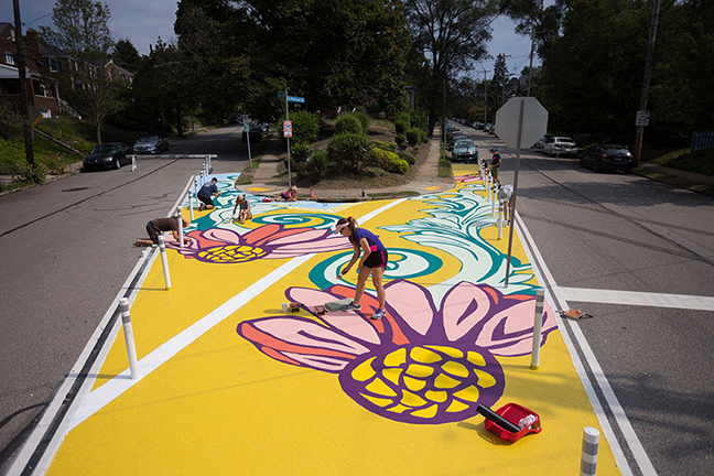 Example of Asphalt Art Initiative-funded project