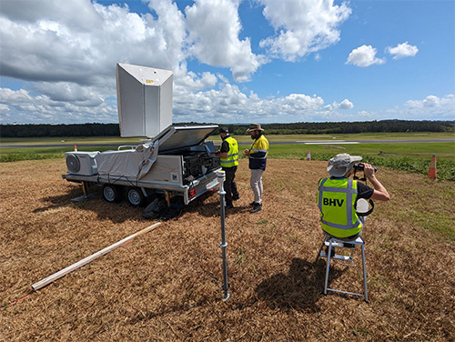 The field team conducts bird observations