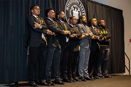 Members of the Kappa Beta Chapter of Alpha Phi Alpha Fraternity, Inc.
