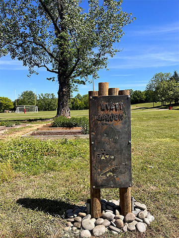 A sign designed, constructed and installed as part of a collaborative outreach project