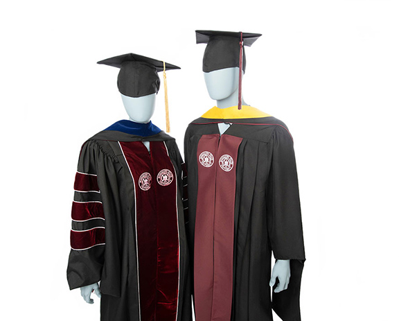 Master’s degree and doctoral gowns