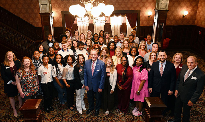 Nursing students pictured with MSU leaders and community supporters