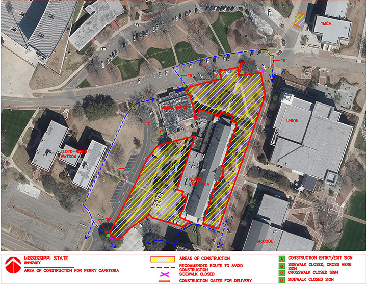 Map image with construction information