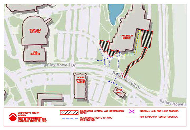 Map image with construction information