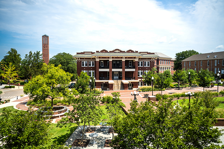 Scenic viewpoint of campus