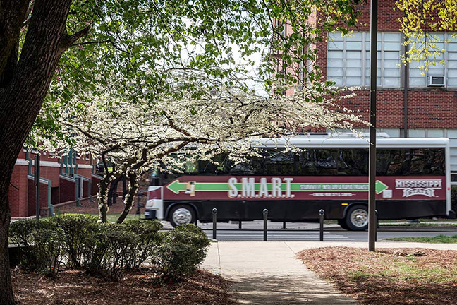S.M.A.R.T. bus drives on the MSU campus