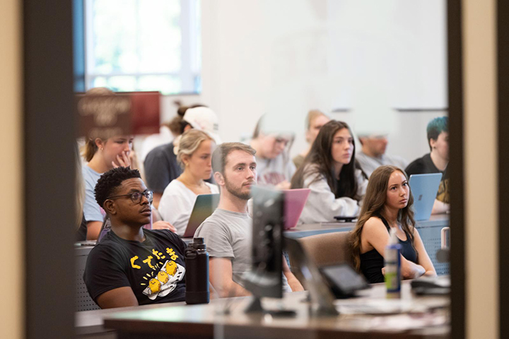 MSU students listening in a classroom